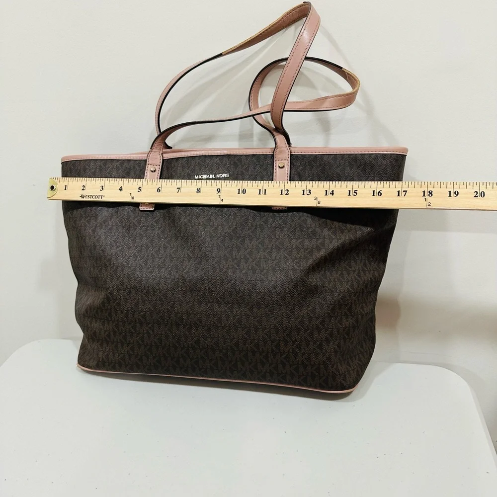 MICHAEL KORS Jet‎ Set Signature Large Travel Tote Brown